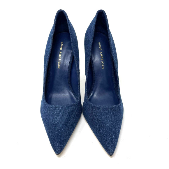 Good American Emma Denim Heel Size 9 Blue Denim 002 GSH009-X - Picture 11 of 15